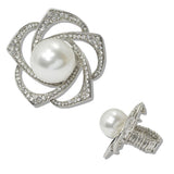 111221, FLOWER CRYSTAL RHINESTONE STRETCH RING wholesale fashion jewelry - GOOD FEELINGS, INC