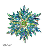 111225, CRYSTAL RHINESTONE STARBURST BROOCH PIN wholesale fashion jewelry - GOOD FEELINGS, INC