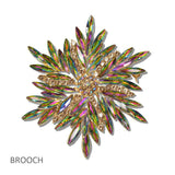 111225, CRYSTAL RHINESTONE STARBURST BROOCH PIN wholesale fashion jewelry - GOOD FEELINGS, INC