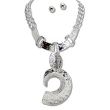 111280, HAMMERED ABSTRACT STATEMENT NECKLACE