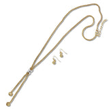 111287, TWO TONE X ACCENT PENDANT LONG NECKLACE