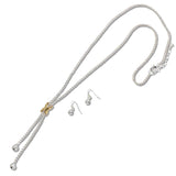 111287, TWO TONE X ACCENT PENDANT LONG NECKLACE