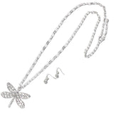 111289, DRAGONFLY FILIGREE PENDANT LONG NECKLACE