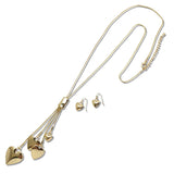 111290, MULTI HEART CHARM TASSEL PENDANT LONG NECKLACE