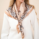 111297, ORNATE FLORAL MEDALLION SATIN SQUARE SCARF