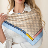 111298, CLASSIC CHECKERED SATIN SQUARE SCARF