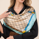 111298, CLASSIC CHECKERED SATIN SQUARE SCARF