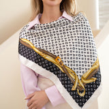 111299, CLASSIC MONOGRAM INSPIRED SATIN SQUARE SCARF