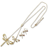 111301, DOUBLE DRAGONFLY PENDANT LONG NECKLACE