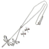 111301, DOUBLE DRAGONFLY PENDANT LONG NECKLACE