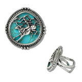 Western Horse Rider Turquoise Concho Cuff Ring