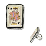 Western King of Spades Playing Card Cuff Ring