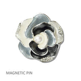 Enamel Floral Pearl Magnetic PIN - view 2