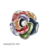 Enamel Floral Pearl Magnetic PIN