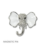 Rhinestone Elephant Enamel Magnetic PIN