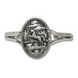 Western Wild Horse Oval Cuff Bracelet
