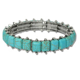 Western Turquoise Stone Stretch Bracelet