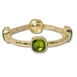Gold Hammered Cushion Crystal Stretch Bracelet - view 5