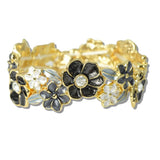 Enamel Flower Cluster Stretch Bracelet - view 3