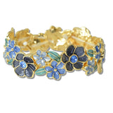 Enamel Flower Cluster Stretch Bracelet