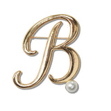 Initial Pearl Brooch PIN a to J - view 2