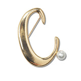 Initial Pearl Brooch PIN a to J - view 3