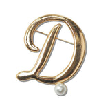 Initial Pearl Brooch PIN a to J - view 4
