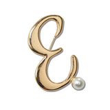 Initial Pearl Brooch PIN a to J - view 5