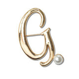 Initial Pearl Brooch PIN a to J - view 6