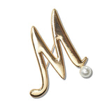 Initial Pearl Brooch PIN K to T - view 4
