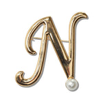 Initial Pearl Brooch PIN K to T - view 5