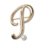 Initial Pearl Brooch PIN K to T - view 6