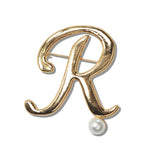 Initial Pearl Brooch PIN K to T - view 7