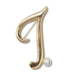 Initial Pearl Brooch PIN K to T - view 9