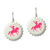 Western Cowgirl Bottle CAP Drop Earrings - view 2