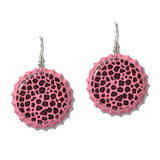 Western Leopard Print Bottle CAP Drop Earrings