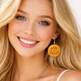 Western Made to Rodeo Graphic Bottle CAP Drop Earrings