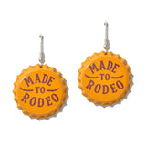 Western Made to Rodeo Graphic Bottle CAP Drop Earrings - view 2