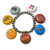 Western Rodeo Bottle CAP Charm Stretch Bracelet