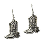 Floral Western Boot Earrings