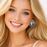 Western Concho Button Stud Earrings - view 2