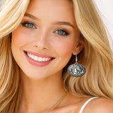 Western Horse Oval Shape Drop Earrings - view 2