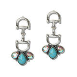Western Horsebit and Turquoise Drop Earrings