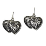 Western Heart Filigree Drop Earrings
