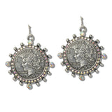 Western Liberty Coin Drop Earrings