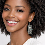 Western Steer Skull and Desert Drop Earrings - view 2
