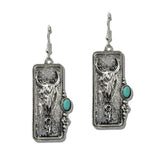 Western Steer Skull and Desert Drop Earrings