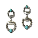 Western Twisted Rope Turquoise Drop Earrings