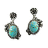 Western Rose and Turquoise Revolver Drop Earrings - view 2