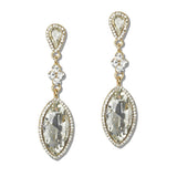 Marquise Crystal Halo Dangle Earrings - view 4